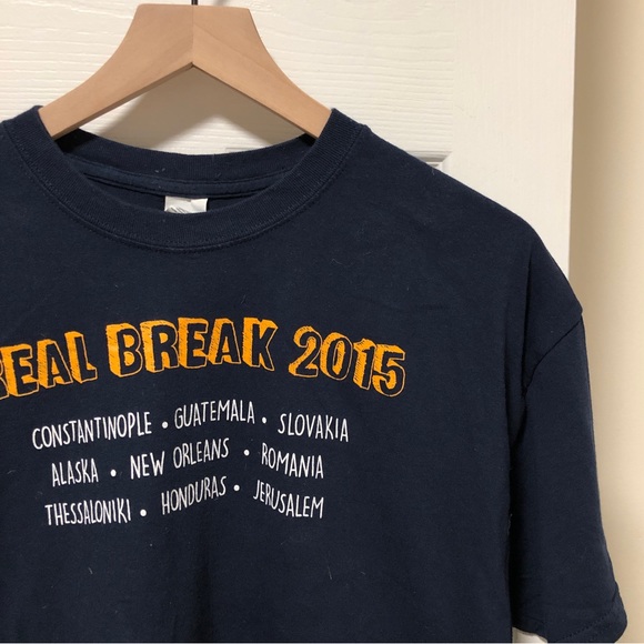 Orthodox Church Foundation “Real Break 2015” 100% Cotton Navy T-Shirt, Size L - Picture 3 of 8